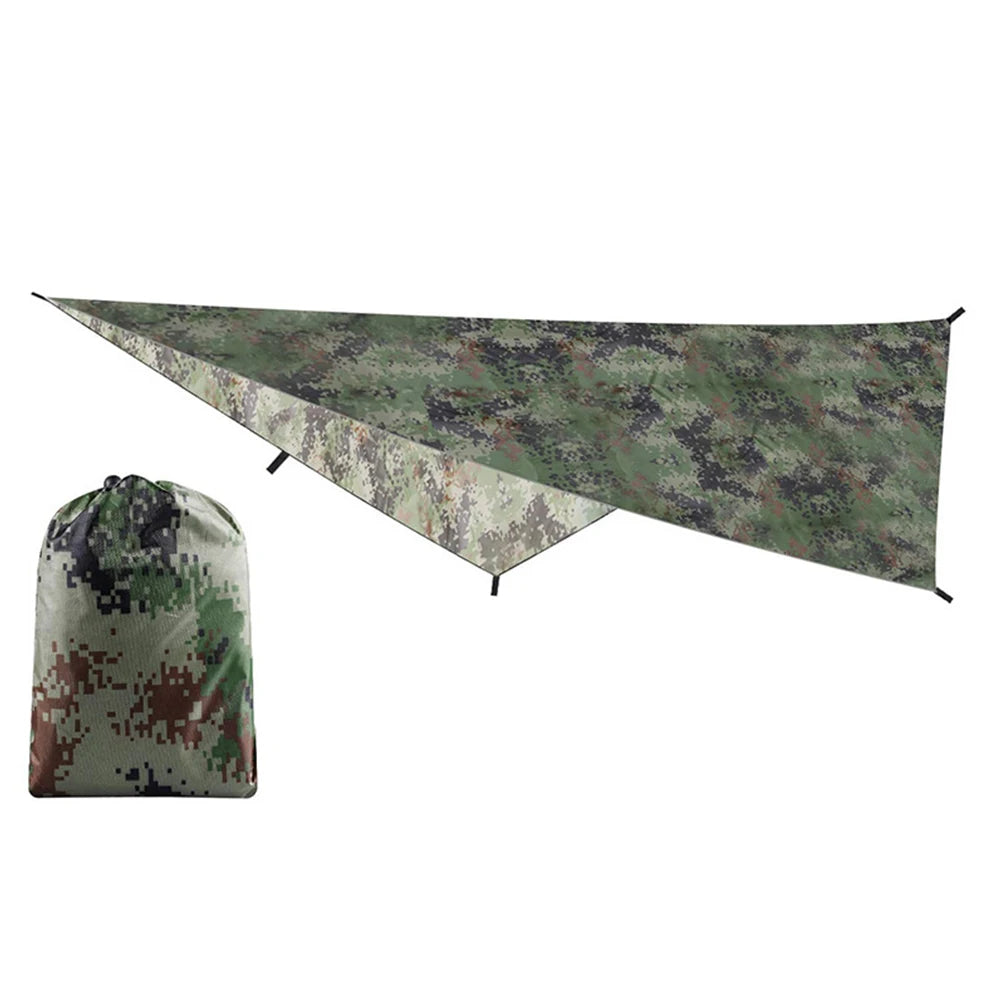 Waterproof Camouflage Camping Canopy 210T Polyester Yarn Portable Awning Shade Foldable Ultra-light Picnic Backpacking Equipment