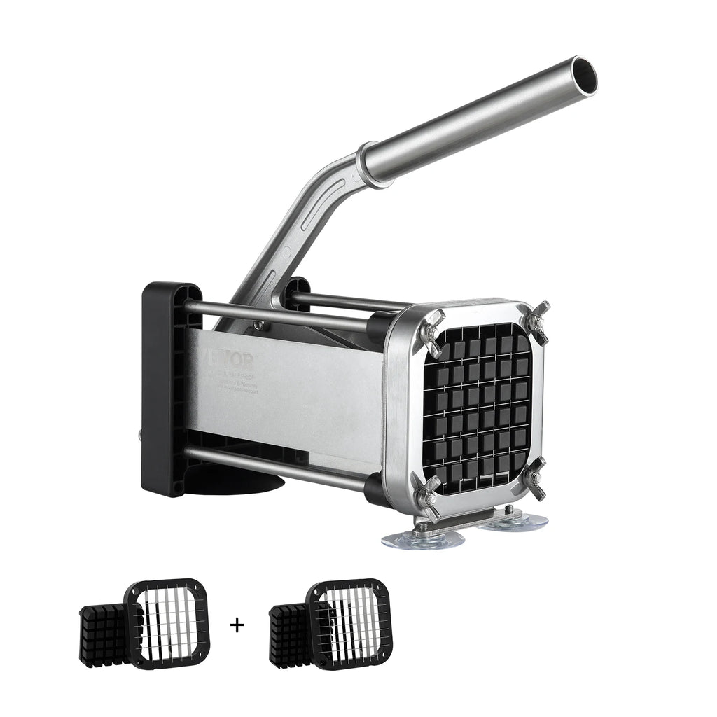 SucceBuy French Fry Cutter Potato Slicer 1/2 3/8 1/4In Stainless Steel Blades for Potato French Fries Cucumber Vegetables Carrot