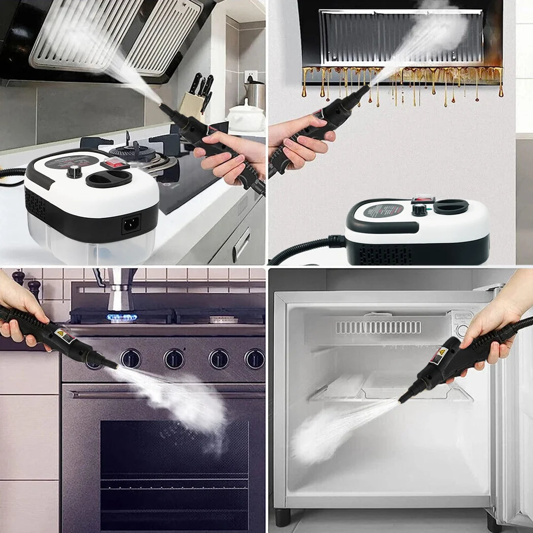PORIYA 15/28pcs 2500W Steam Cleaner Car Kitchen Portable Handheld High Pressure Steamer