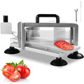 SucceBuy Tomato Slicer 3/16 inch Tomato Cutter Slicer Stainless Steel Heavy Duty Tomato Slicer Machine, Manual Tomato  Slicer