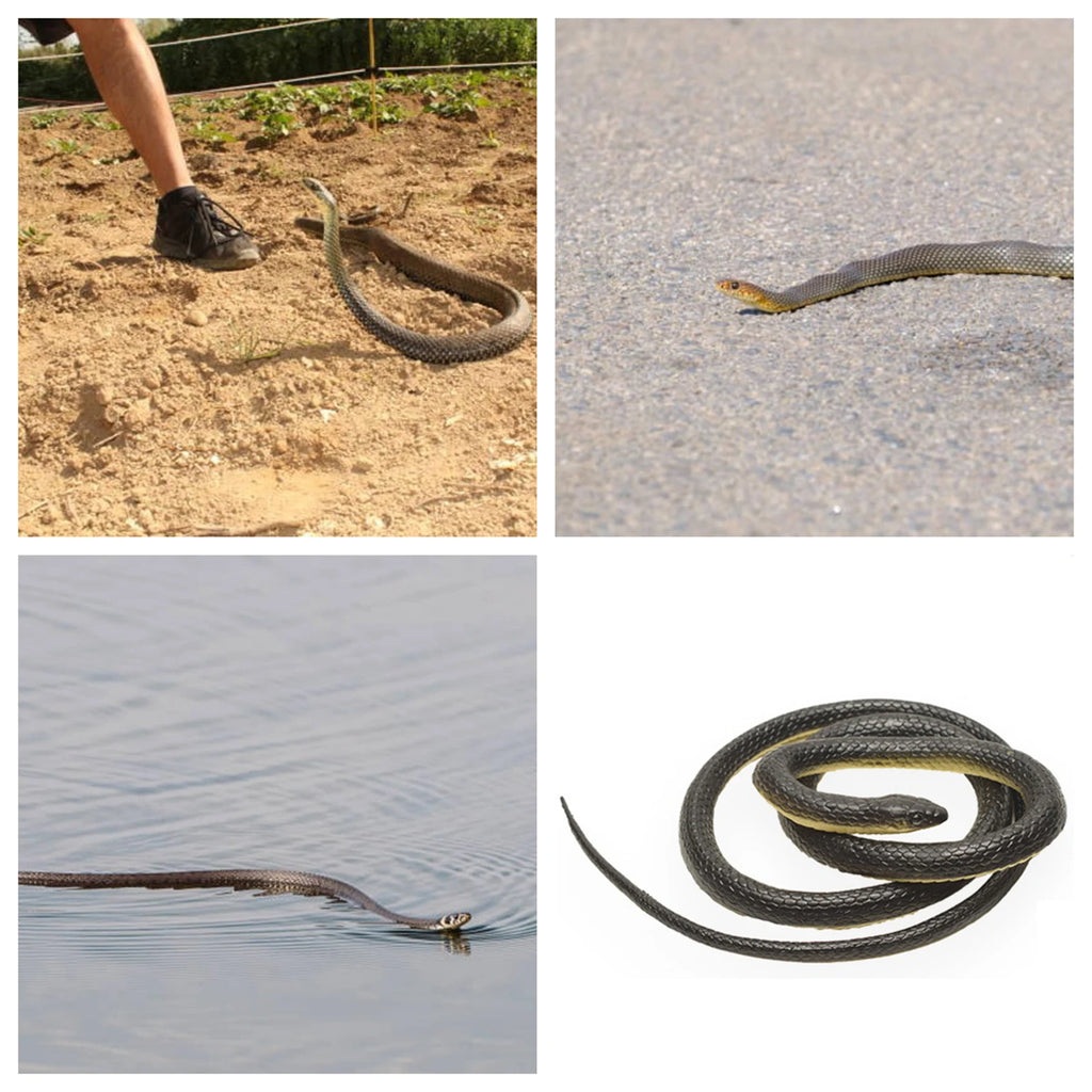 1.2M Realistic Fake Snake Prank Toy Scary Black Back Yellow Belly Halloween Party Decoration Prank Gifts