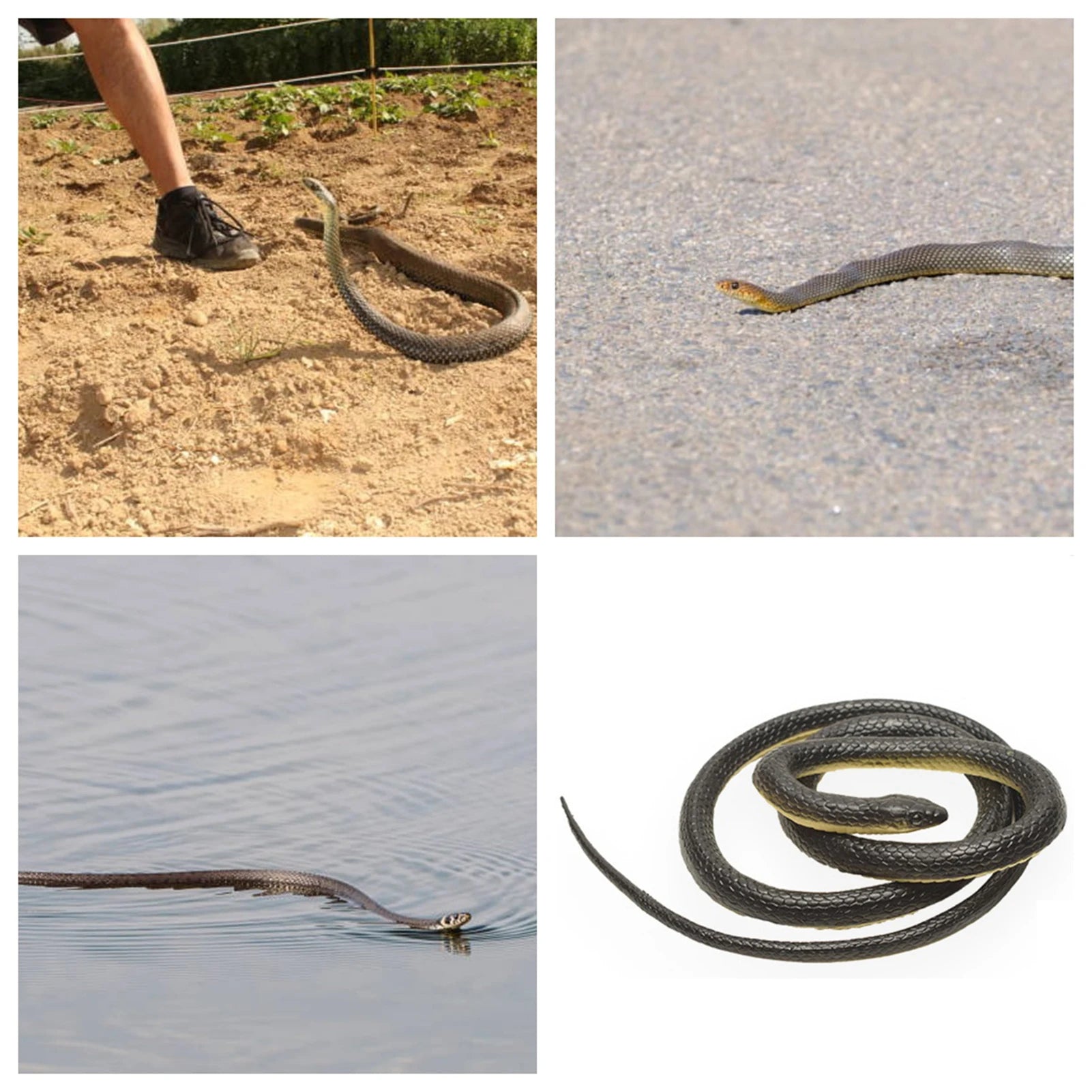 1.2M Realistic Fake Snake Prank Toy Scary Black Back Yellow Belly Halloween Party Decoration Prank Gifts
