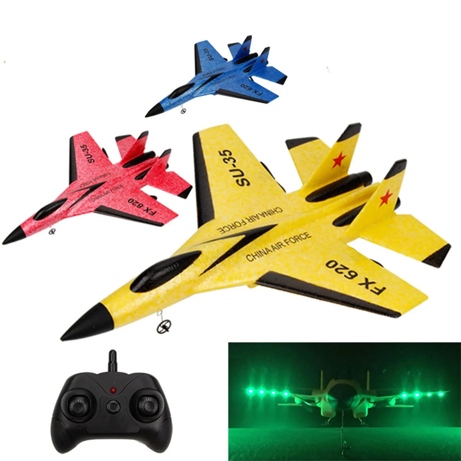 2.4GHz RC Plane Gliding SU-35 Aircraft RC Airplane Model EPP Flight Toys 3-axis Gyro Stability for Adults Kids Boys 1 Battery
