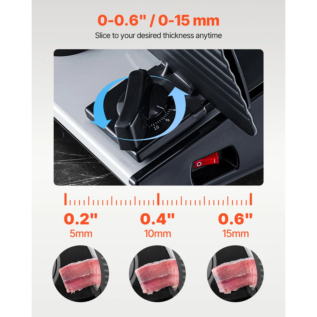 SucceBuy Meat Slicer 180 W&7.5 inch Electric Deli Food Slicer Meat Cutter w/ two Premium SUS420 Blades for Meat Cheese Home Use