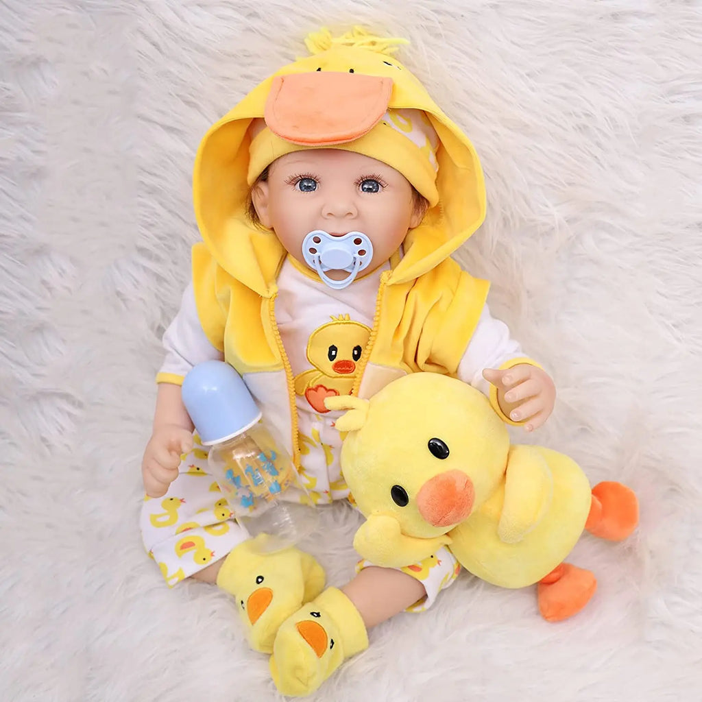 24 Inch 60cm Reborn Toddler Dolls for Girls Realistic Soft Silicone Vinyl Simulation Lifelike Doll Collectible Toy