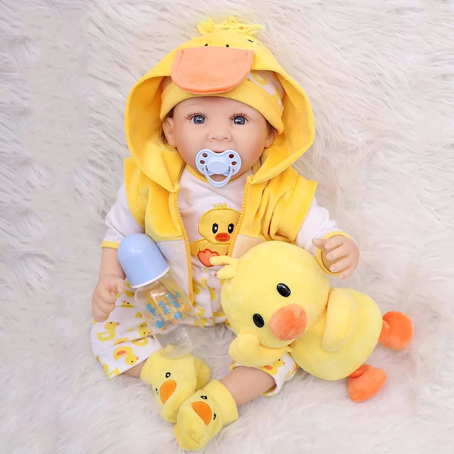 24 Inch 60cm Reborn Toddler Dolls for Girls Realistic Soft Silicone Vinyl Simulation Lifelike Doll Collectible Toy