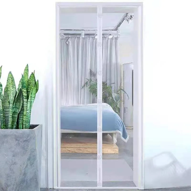 Magnetic stripe mosquito net  mesh door black/white net summer insect proof curtains