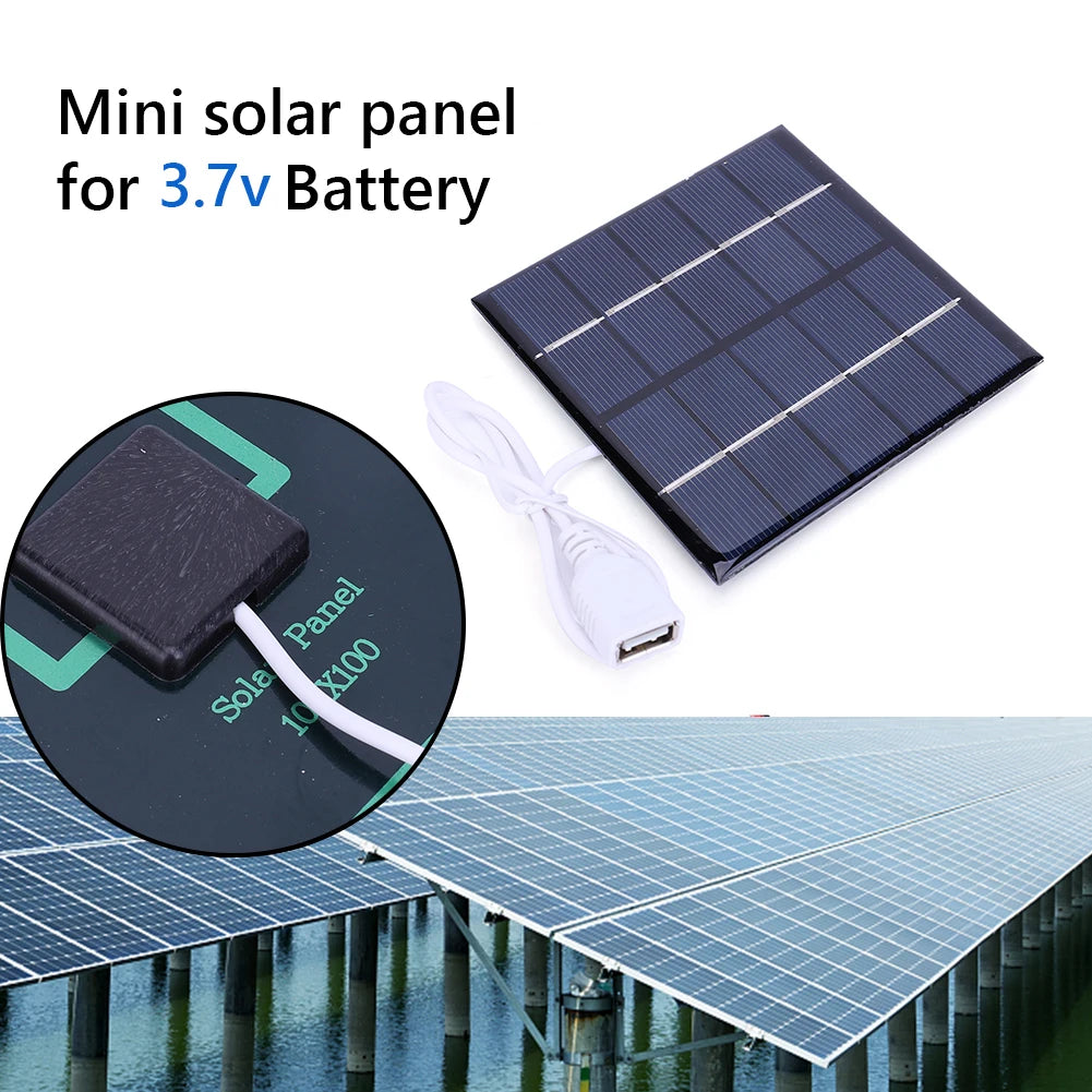 1.2W Solar Panel Charger USB Output Polycrystalline Mobile Power Supply Lightweight Courtyard Lighting for Charger 3.7 Batteries
