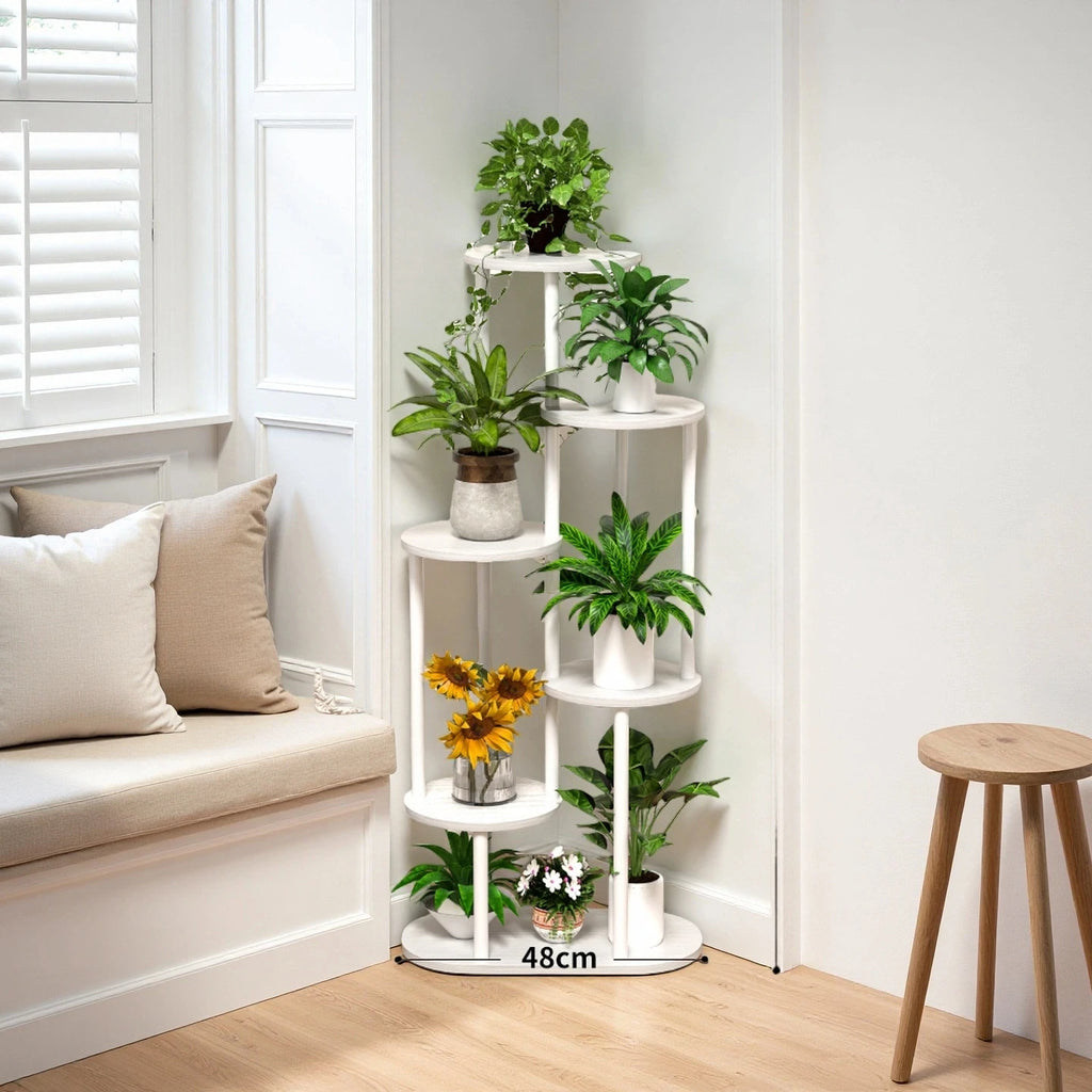 Plant Stand With Tiered Shelves - Indoor/Outdoor Display Rack For Garden, Patio & Home - Brushed Texture Multi-Functional Shelf