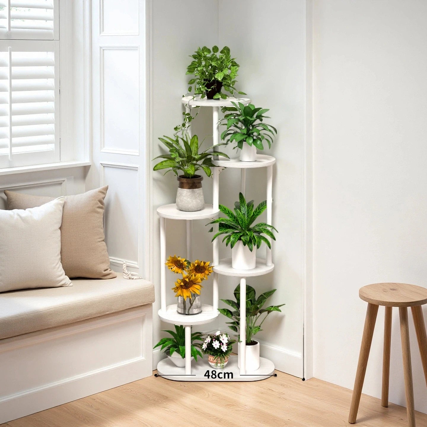 Plant Stand With Tiered Shelves - Indoor/Outdoor Display Rack For Garden, Patio & Home - Brushed Texture Multi-Functional Shelf