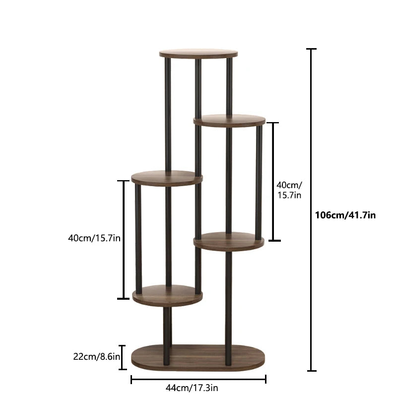 Plant Stand With Tiered Shelves - Indoor/Outdoor Display Rack For Garden, Patio & Home - Brushed Texture Multi-Functional Shelf