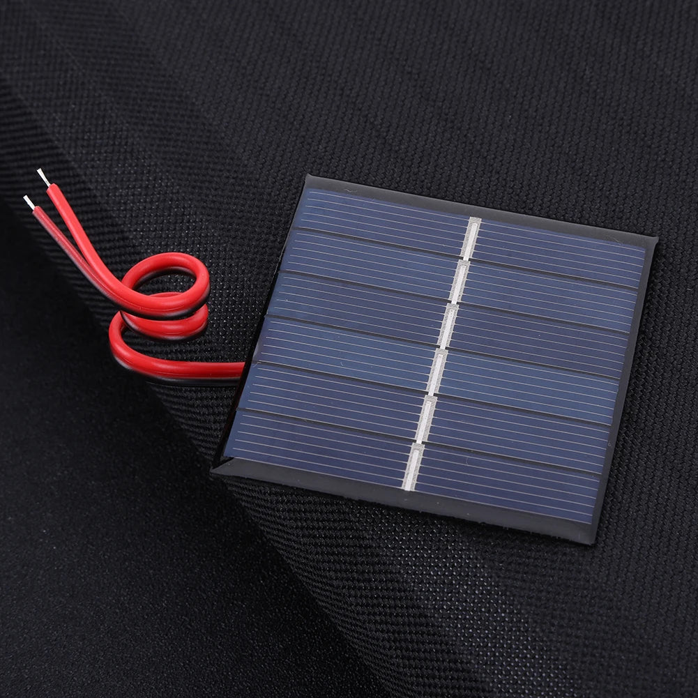 0.55W 3V Small Solar Panel DIY Solar Battery Kit with Cables Battery Mobile Phone Charger 60 X 55 Mm Photovoltaic Cells Charger