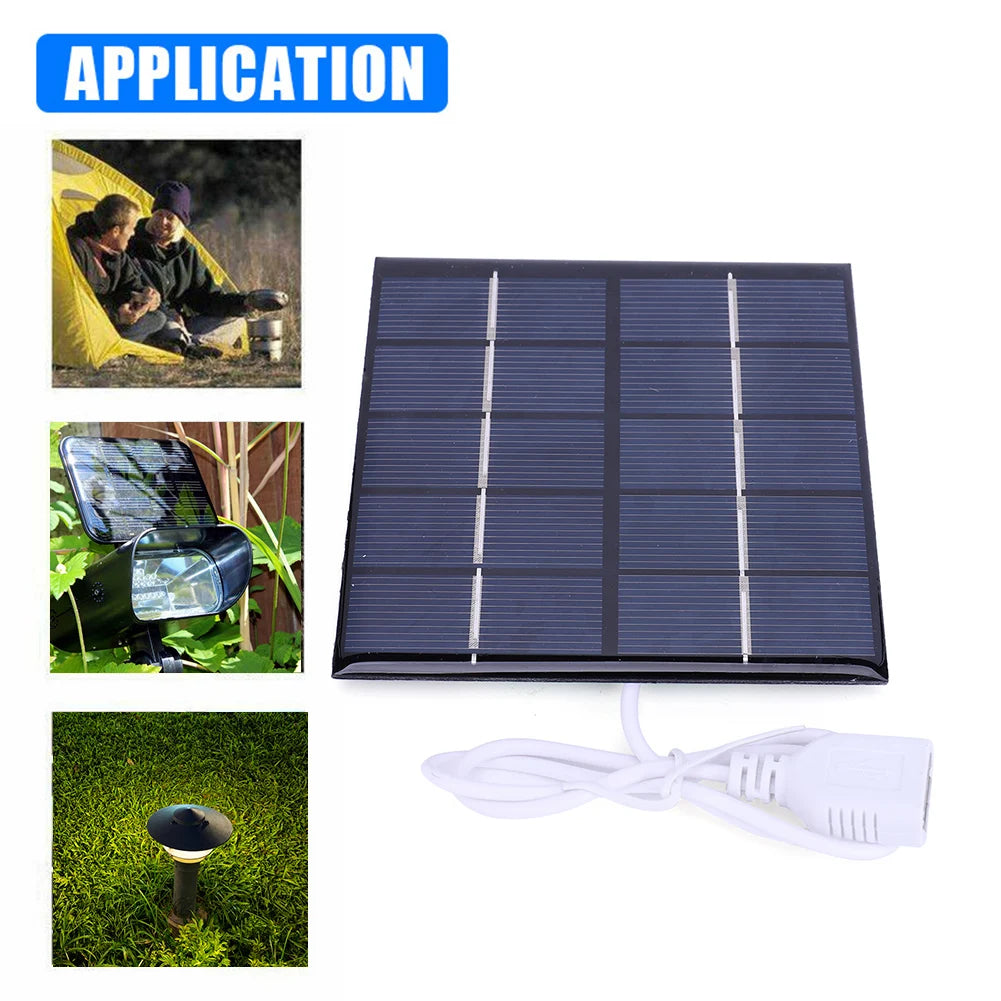 1.2W Solar Panel Charger USB Output Polycrystalline Mobile Power Supply Lightweight Courtyard Lighting for Charger 3.7 Batteries