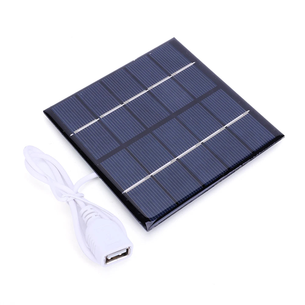1.2W Solar Panel Charger USB Output Polycrystalline Mobile Power Supply Lightweight Courtyard Lighting for Charger 3.7 Batteries