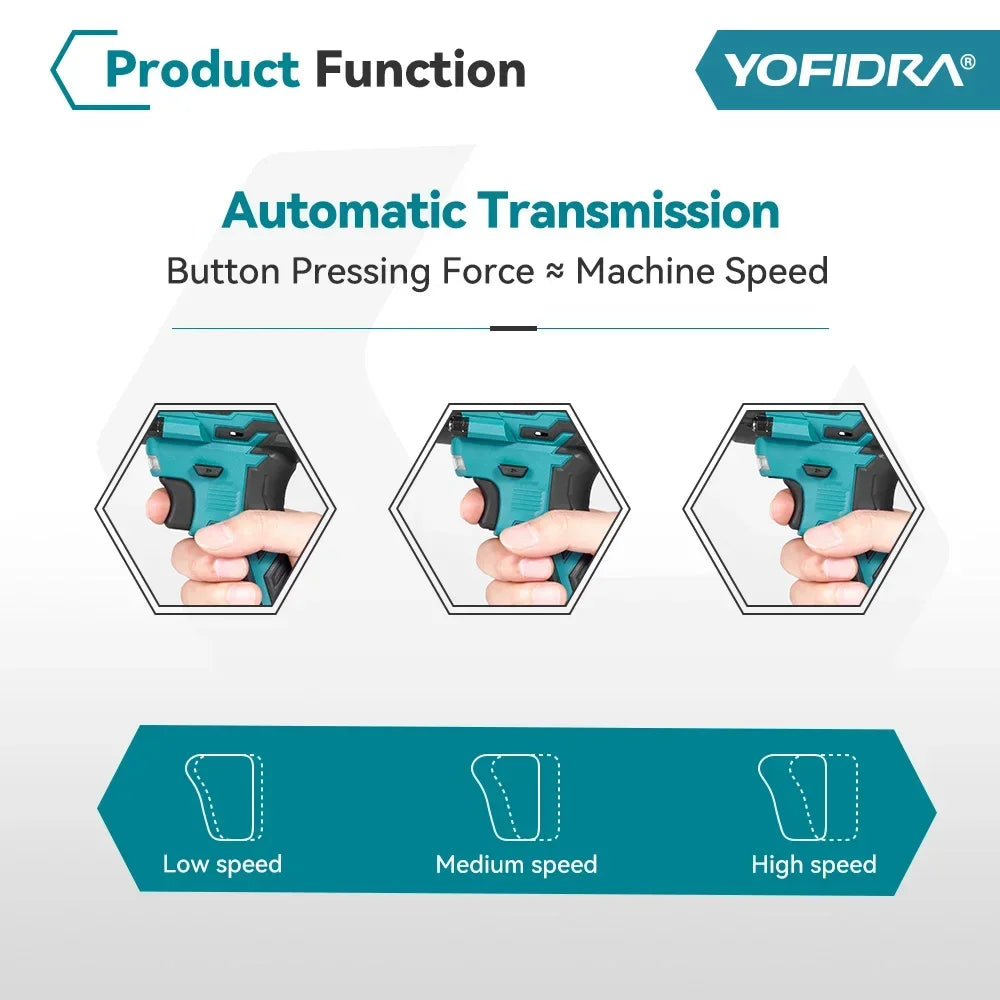 YOFIDRA 1000N.M Brushless Electric Impact Wrench 1/2 inch Cordless Wrench Screwdriver Power Tool For Makita 18V Battery Pin