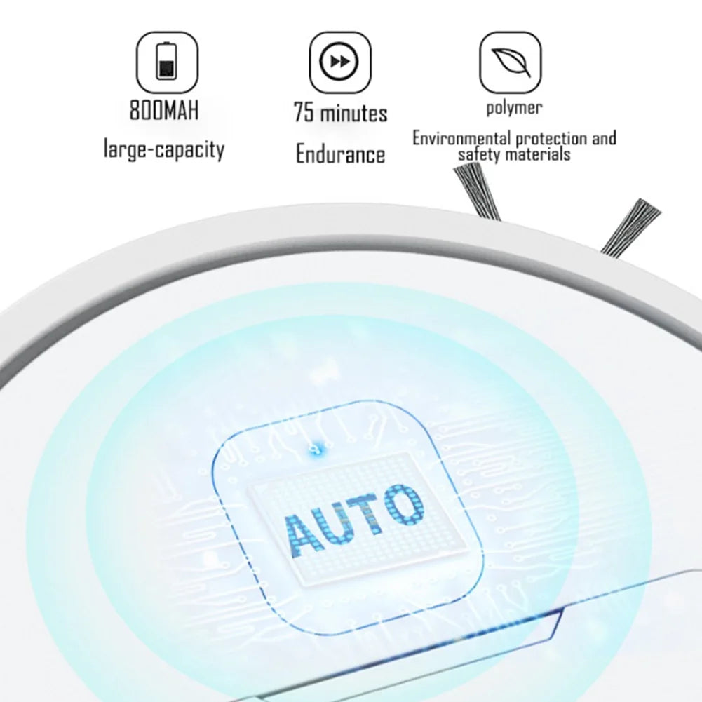 Robotic Vacuum 3-in-1 Cleaner With Integrated Home Sweeping, Mopping Cleaning USB Charging Vacuum Cleaner 1000Pa for Home Floor