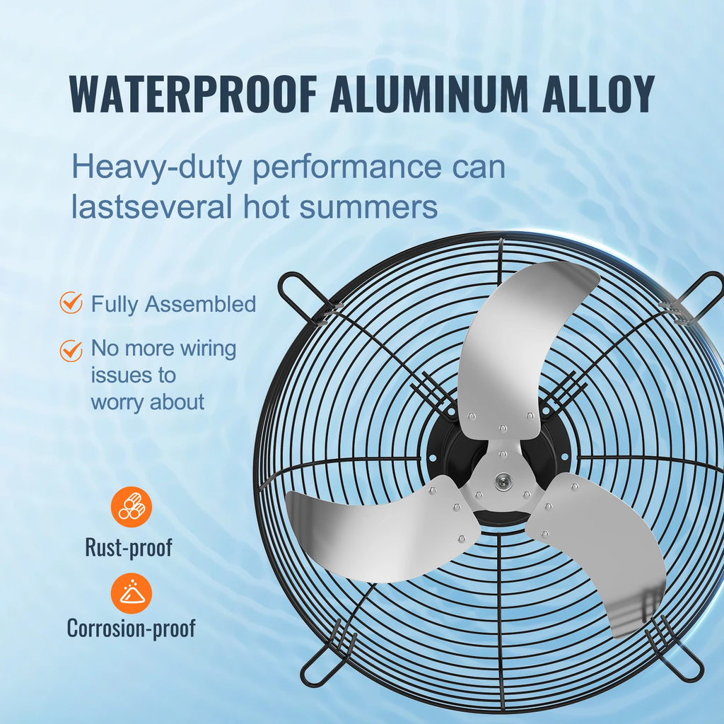 SucceBuy Shutter Exhaust Fan Aluminum Wall Mount Attic Fan w/ AC-motor Ventilation Cooling for Greenhouses Garages Shops FCC