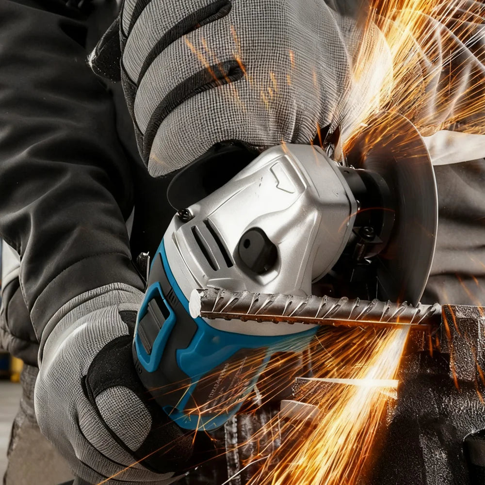 YOFIDRA 125mm Brushless Angle Grinder 4 Gear Cordless Grinding Machine Cutting Woodworking Power Tool For Makita 21V Battery Pin