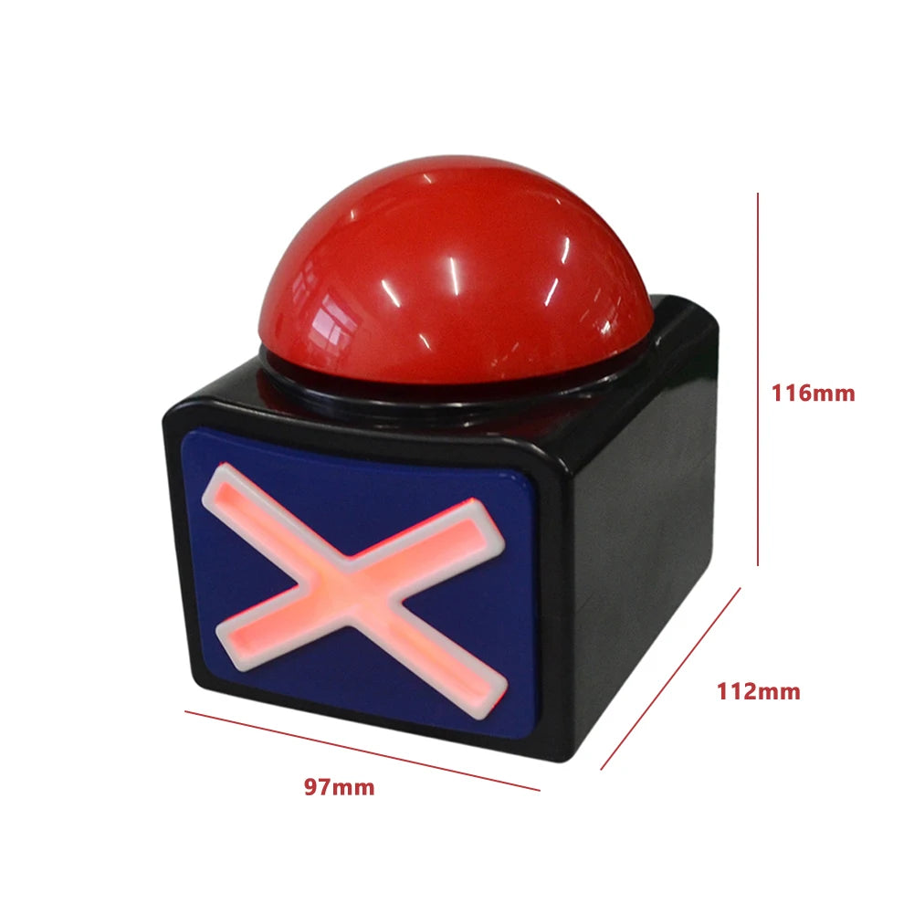 Red Buzzer Alarm Button Box with Sound and Light Trivia Quiz Got Talent Buzzer Answer Button for Contest/Game Show/ Party