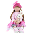 Lifelike Reborn Baby Doll Girl 60cm Handmade Realistic Newborn Baby Doll Soft Silicone Vinyl Reborn Toddler Doll