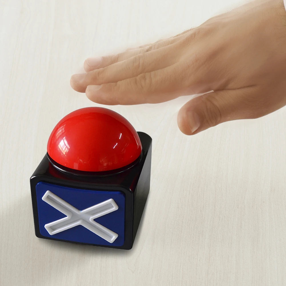 Red Buzzer Alarm Button Box with Sound and Light Trivia Quiz Got Talent Buzzer Answer Button for Contest/Game Show/ Party