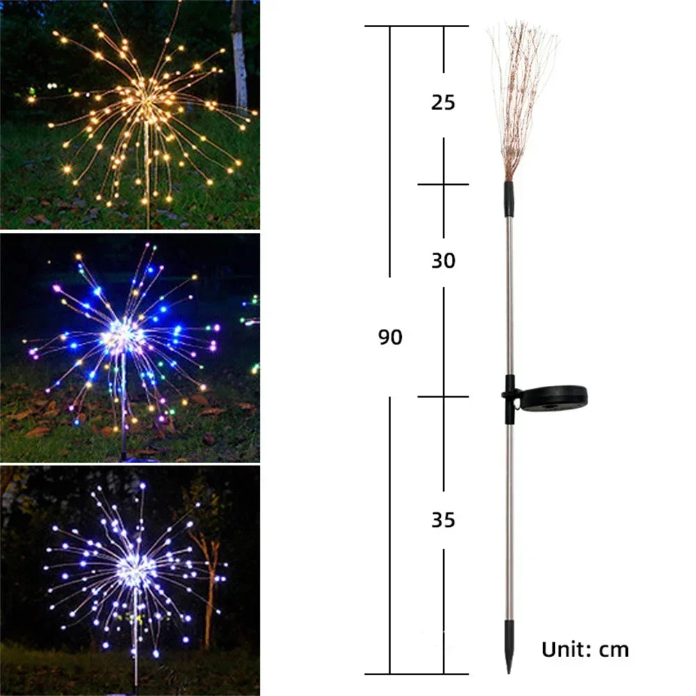 Solar Fireworks Light 90/150 LED Waterproof Garden 8 Modes Fairy String Lamp Christmas Solar Light For Outdoor Holiday Decor