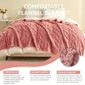 Ultra-Soft 3D Plush 1pc Luxurious Jacquard Fleece Blanket - Dense Weave for Exceptional Warmth, Cozy Flannel Throw 500gsm