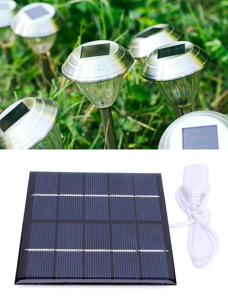 1.2W Solar Panel Charger USB Output Polycrystalline Mobile Power Supply Lightweight Courtyard Lighting for Charger 3.7 Batteries