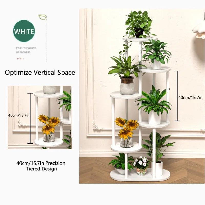 Plant Stand With Tiered Shelves - Indoor/Outdoor Display Rack For Garden, Patio & Home - Brushed Texture Multi-Functional Shelf