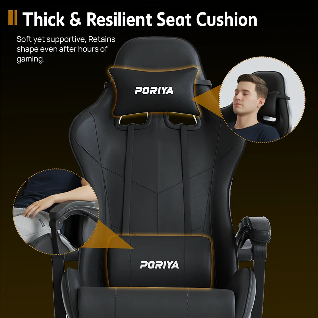 Gaming Chair Office Computer Seating Racing PU Executive Racer Recliner Chair