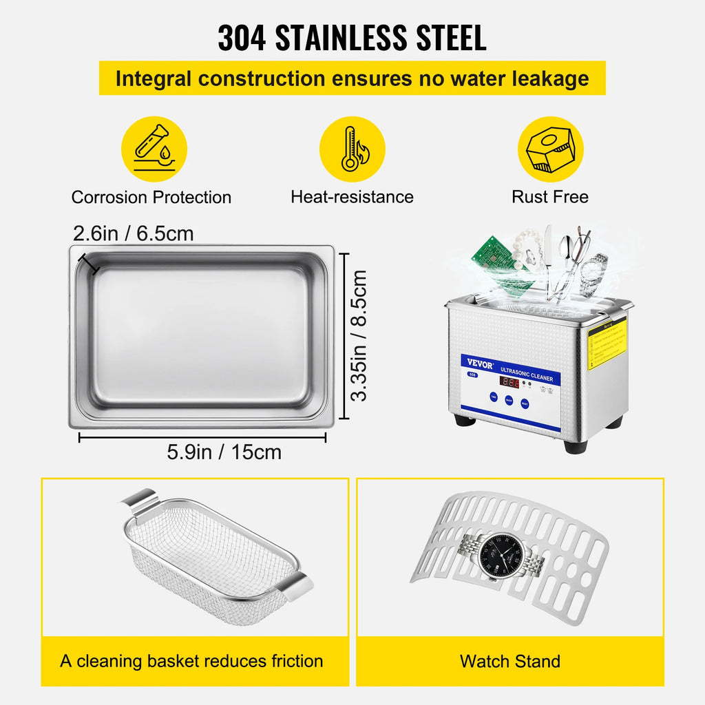 SucceBuy 800ml Ultrasonic Cleaner Portable Cleaning Washing Machine 35W Mini Lave-Dishes Ultrasound Bath Sonic Home  Appliance