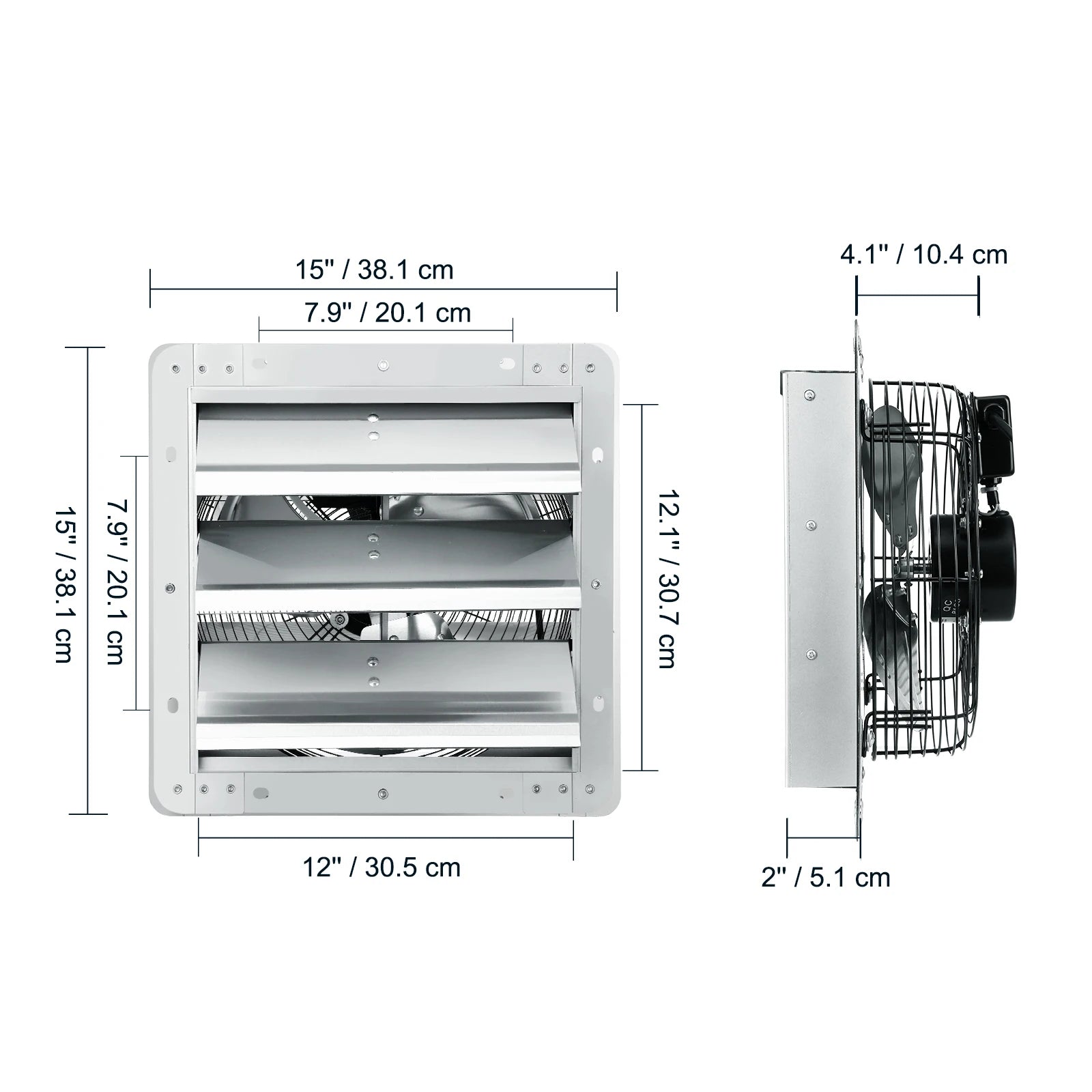 SucceBuy Shutter Exhaust Fan Aluminum Wall Mount Attic Fan w/ AC-motor Ventilation Cooling for Greenhouses Garages Shops FCC
