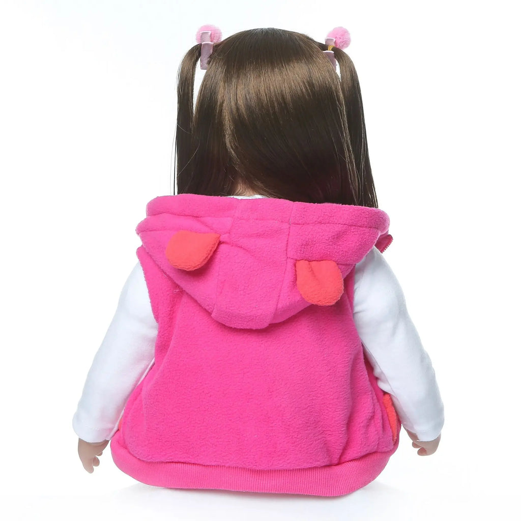 Reborn Toddler Dolls 22 inch 55cm Soft Silicone Vinyl Realistic Reborn Dolls Girls with Long Hair