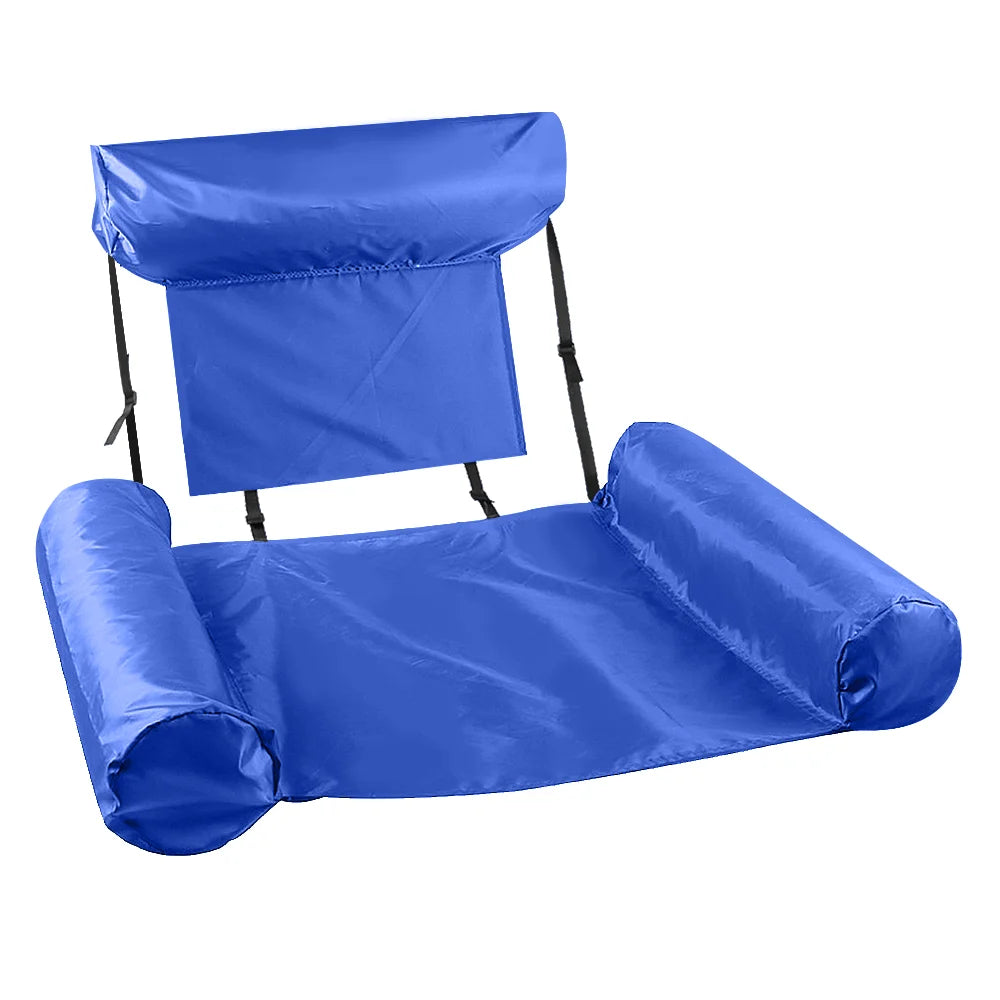 Adult inflatable water lounge chair floating bed  hammock foldable dual backrest floating row