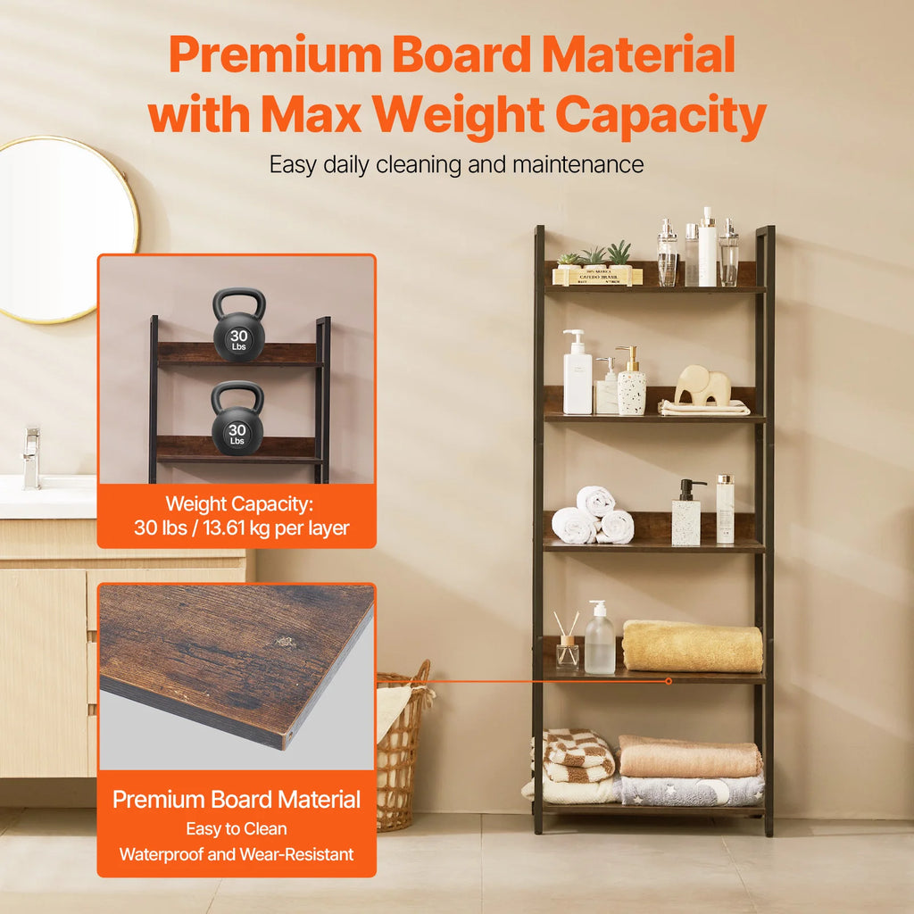 SucceBuy Metal Bookshelf 3-14-Tier Tall Industrial Bookshelf Vintage Display Storage Bookcase with Open Shelves to Home Office