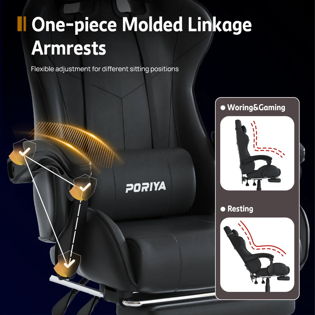 Gaming Chair Office Computer Seating Racing PU Executive Racer Recliner Chair