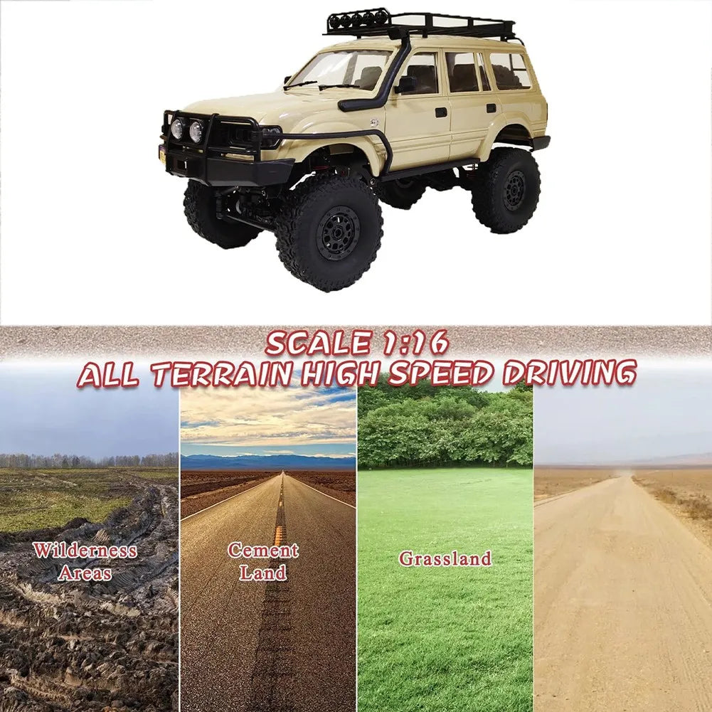 WPL C54-1 1/16 RC Car 2.4G Remote Control 4X4 Off Road LED Light Climbing RC Truck Electric Toy Car Gift for Boy