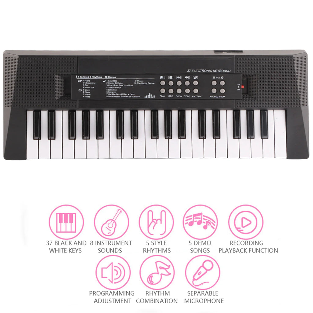 Electric Keyboard 37 Key Piano Children's Musical Instrument  Microphone Recording Function Electric Piano Electric Keyboard