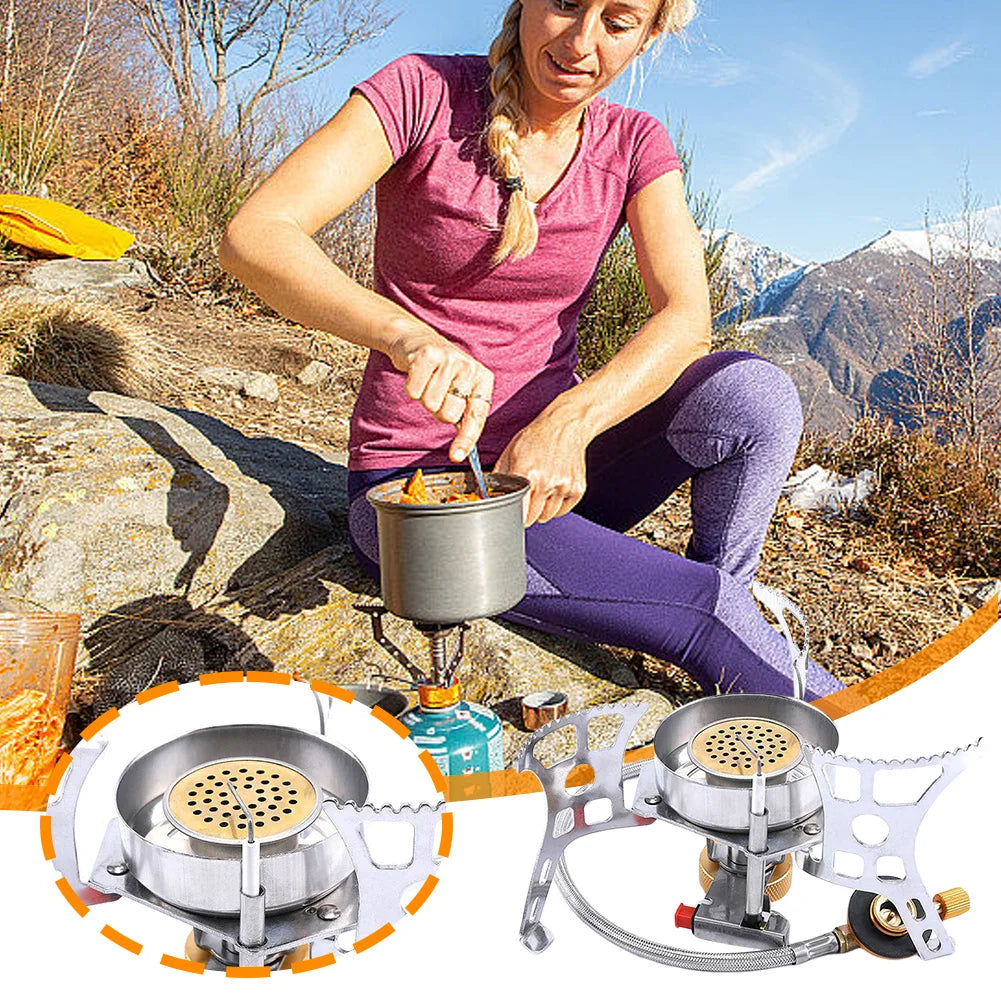 Gas Burner Windproof Portable Gas Stove With Storage Bag Camping Stove For Outdoor Camping Hiking Travelling