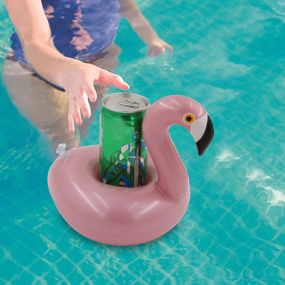 Swimming Pool Drink Cup Stand Inflatable Pool Floats Bar Coasters PVC Cooler Table Party Supplies Gift for Family Friends
