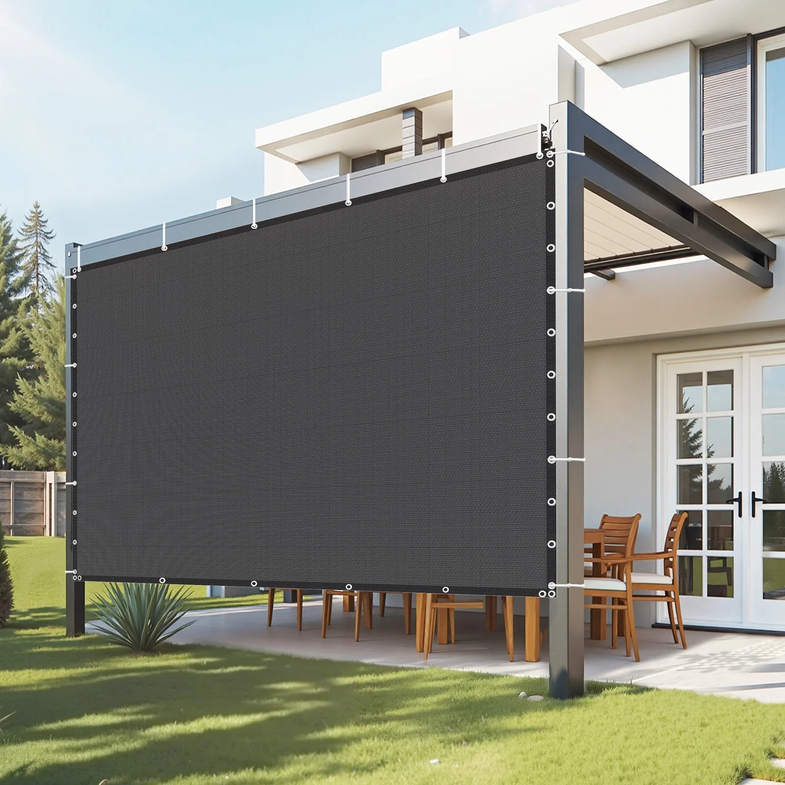 SucceBuy 90% Sun Shade Cloth 10x10/12/20ft Pergola Shade Cover 140 GSM HDPE Canopy Privacy Screen for Outdoor Backyard Garden