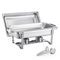 SucceBuy 8Qt 4 Pack Chafing Dish Buffet Set Stainless Steel Chafer with 2 Full Size and 4 Half Size Pans Catering Warmer Server