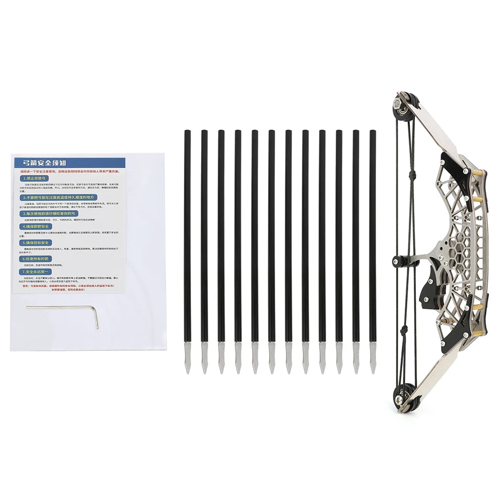 7.9" Archery Compound Bow and Arrow Set - RH/LH Training Bow for Outdoor Hunting Shooting, Ideal Archery Gift