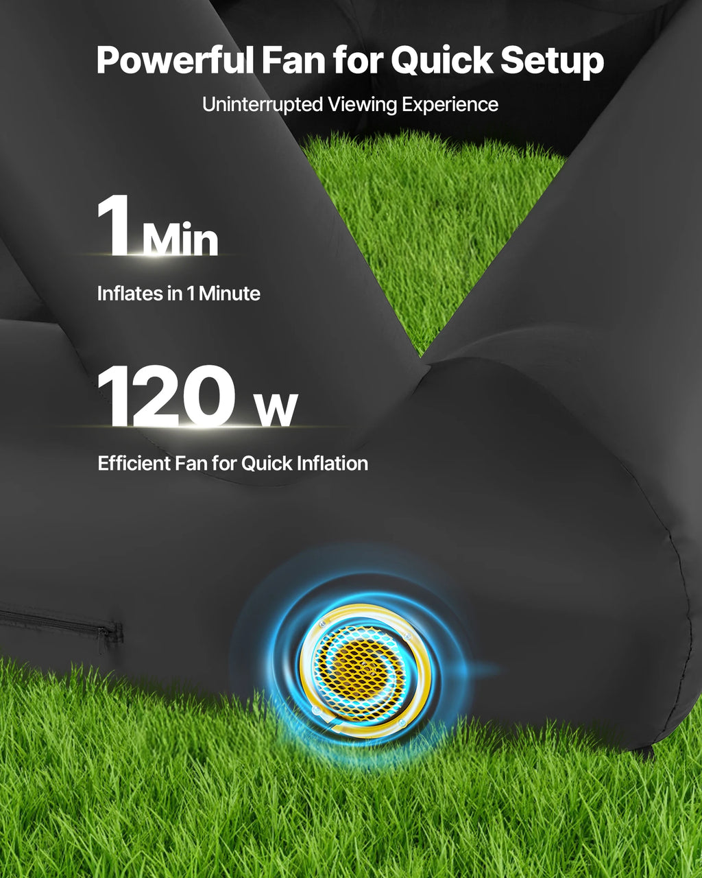 SucceBuy 14/16/20 FT Inflatable Projector Screen w/ 120 W Air Blower Projector Screen Outdoor Backyard Home Theater Theme Party