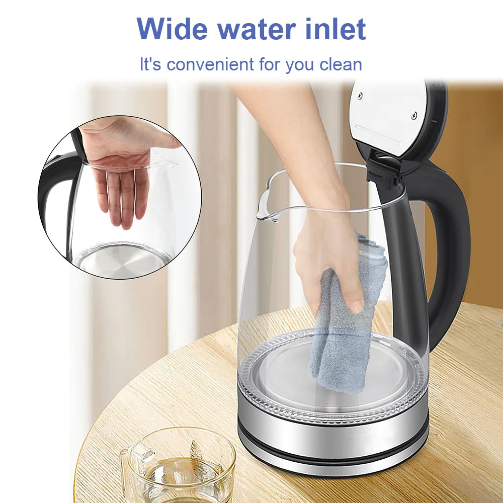 2L Glass Electric Kettle 220V/50Hz Fast Boil Auto Shut-Off for Home Kitchen