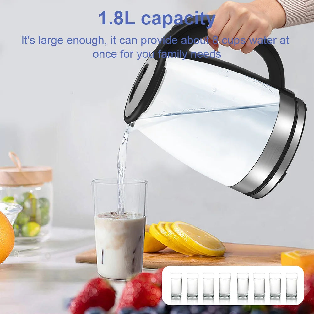 2L Glass Electric Kettle 220V/50Hz Fast Boil Auto Shut-Off for Home Kitchen