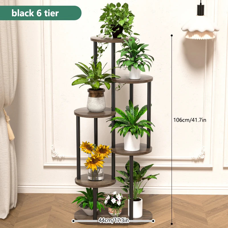 Plant Stand With Tiered Shelves - Indoor/Outdoor Display Rack For Garden, Patio & Home - Brushed Texture Multi-Functional Shelf