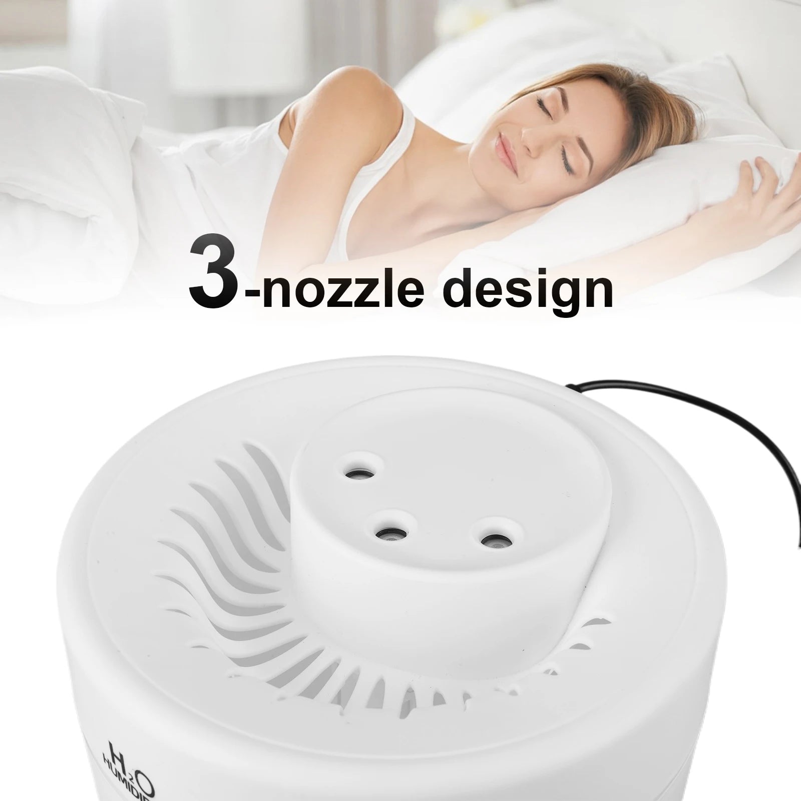 3L Electric Aroma Diffuser USB Rechargeable Mute Water Supplement Humidifier LED Portable Ultrasonic Sprayer for Bedroom Desktop