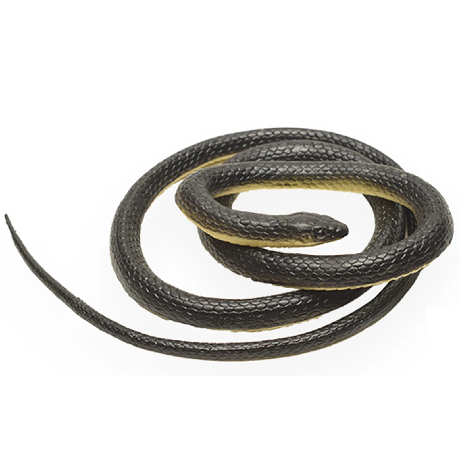 1.2M Realistic Fake Snake Prank Toy Scary Black Back Yellow Belly Halloween Party Decoration Prank Gifts