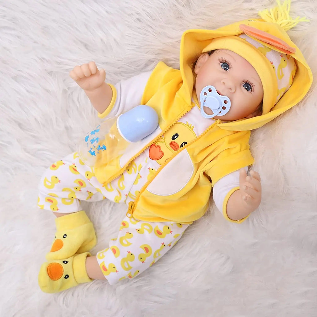 24 Inch 60cm Reborn Toddler Dolls for Girls Realistic Soft Silicone Vinyl Simulation Lifelike Doll Collectible Toy